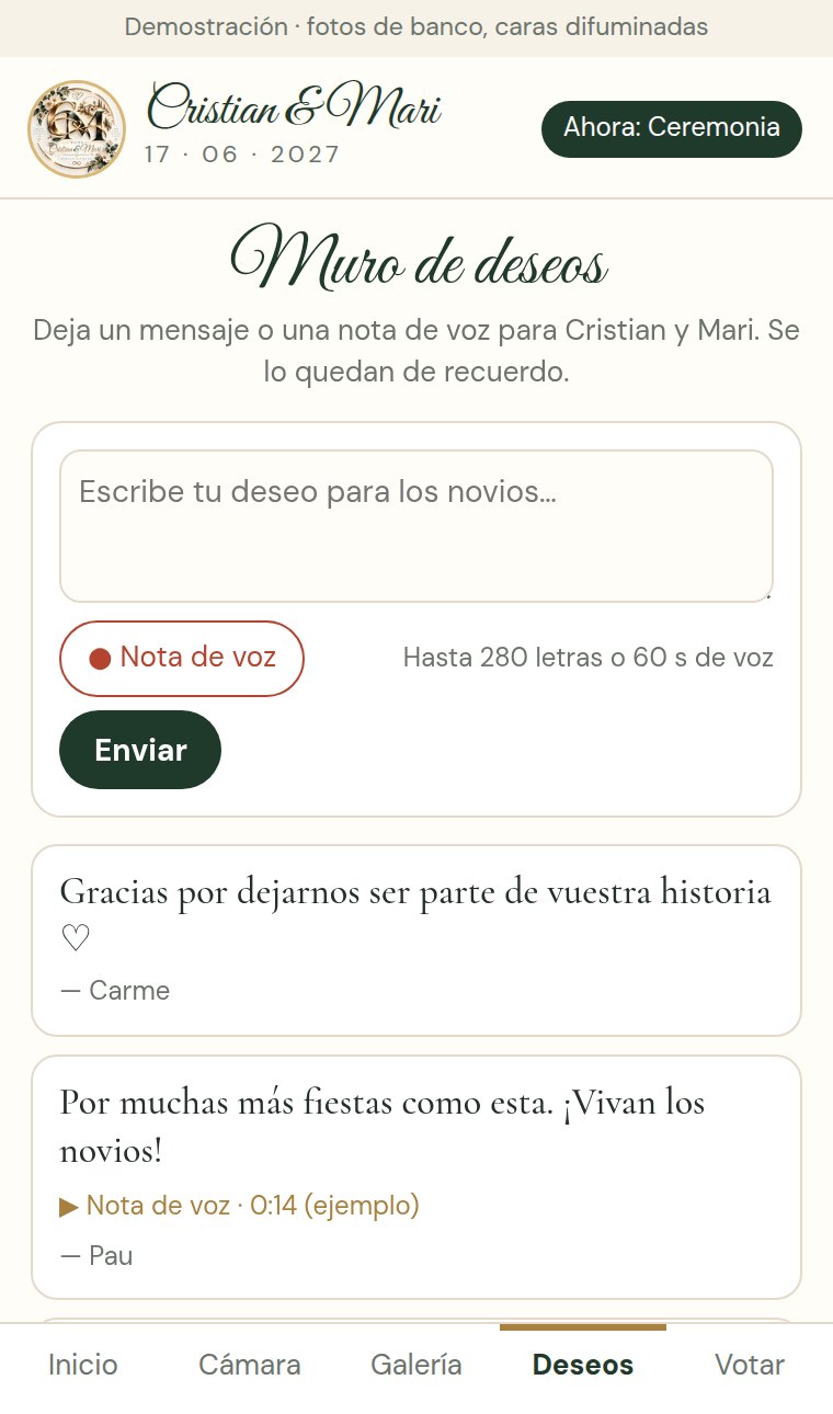 App de fotos de boda: El muro de deseos, también con notas de voz