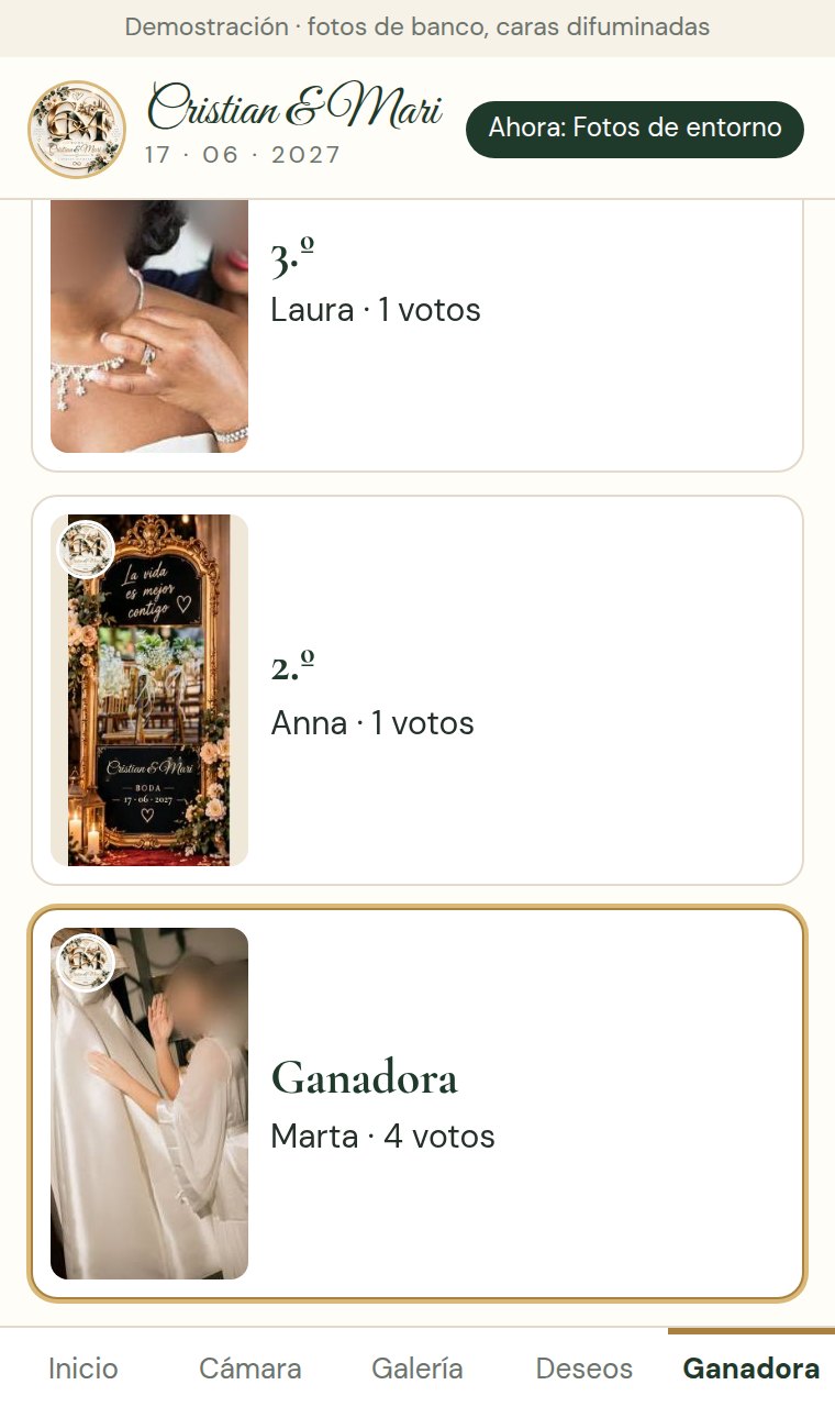 App de fotos de boda: La foto ganadora, en directo