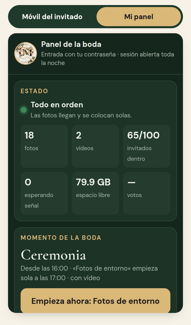 App de fotos de boda: El panel de los novios, en el móvil