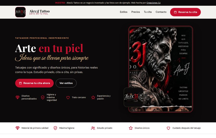 Web de Alex3J Tattoo