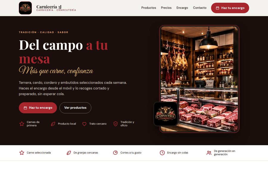 Web de Carnicería 3J