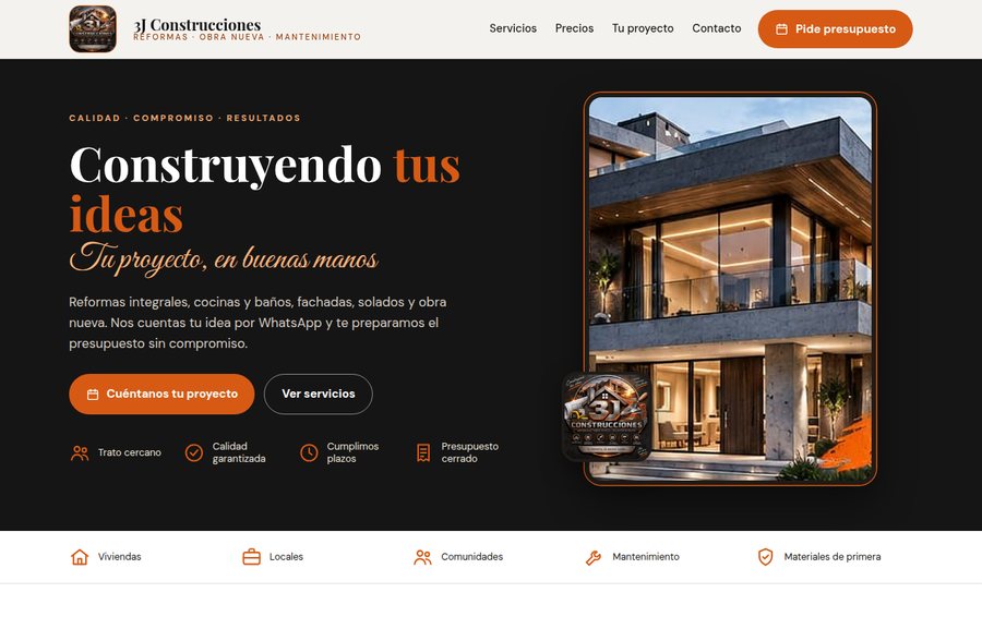 Web de 3J Construcciones