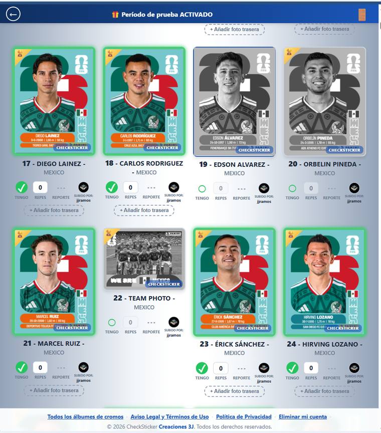 CheckSticker: Cromo a cromo: tengo, repes, reporte