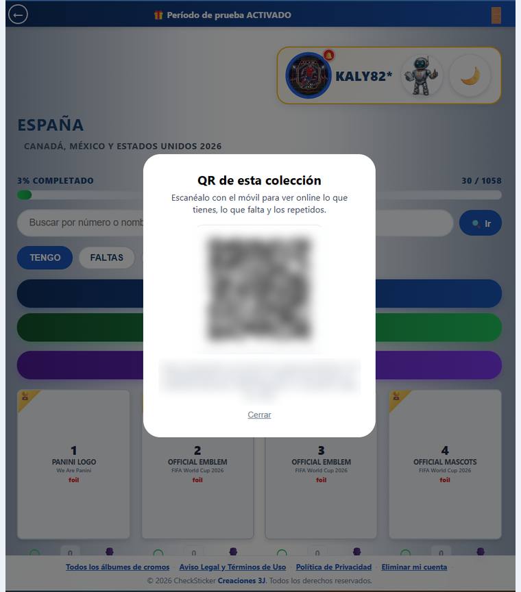 CheckSticker: Un QR para enseñar tus repes a quien quieras